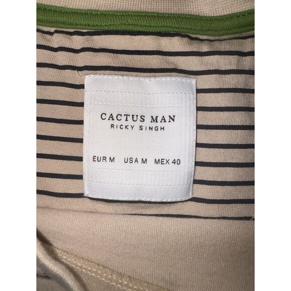 Ricky Singh Cactus Man Shirt Men Medium Palm Tree Graphic Crew Neck Vacation - Picture 5 of 7